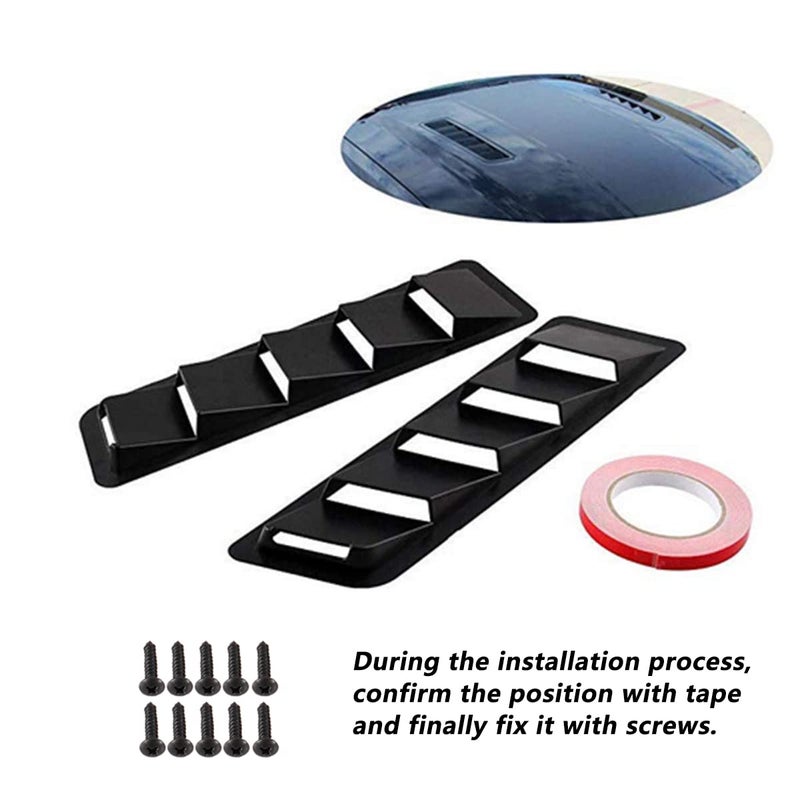 WENJTP Hoods Vents Bonnet Cover Hood Scoop For Cars Vent Cover HTRACING (Black) - Image 2